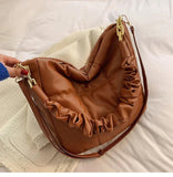 Winter Women Bucket Shoulder Bag PU Leather Crossbody bags Quilted Totes