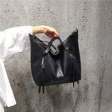 Tassel Women Handbag Chain Shoulder Bag PU Leather Crossbody Bags Totes