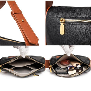 Women's Leather Shoulder Bag with Large Capacity