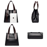 Women Leather Handbag Shoulder Crossbody Bag Large Capacity Tote Bag