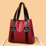 Women Leather Handbag Shoulder Crossbody Bag Large Capacity Tote Bag
