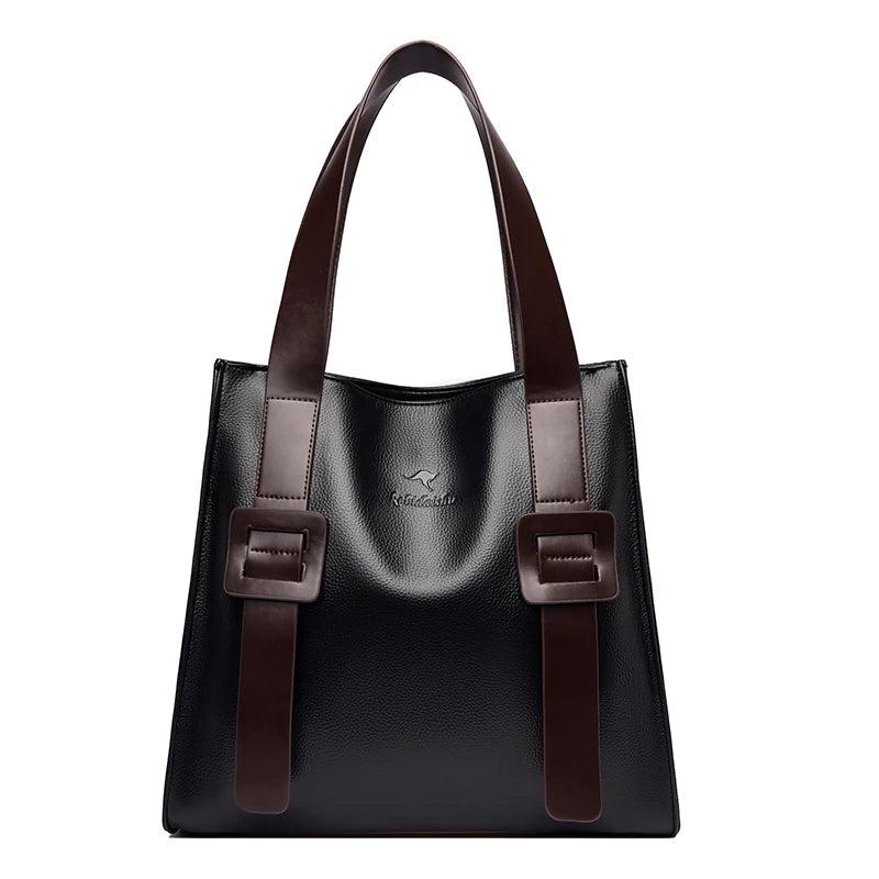 Women Leather Handbag Shoulder Crossbody Bag Large Capacity Tote Bag