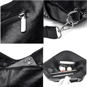Rivet PU Leather Shoulder Bag High Capacity Women Handbag