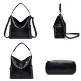 Rivet PU Leather Shoulder Bag High Capacity Women Handbag