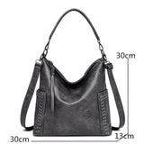 Rivet PU Leather Shoulder Bag High Capacity Women Handbag