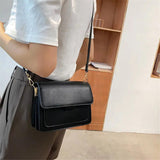Solid Pu Leather Crossbody Bag for Women Chain Shoulder Handbags