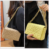 19 Colors Small Shoulder Bag Women Metal Chain PU Leather Handbag
