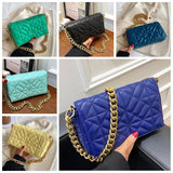 19 Colors Small Shoulder Bag Women Metal Chain PU Leather Handbag