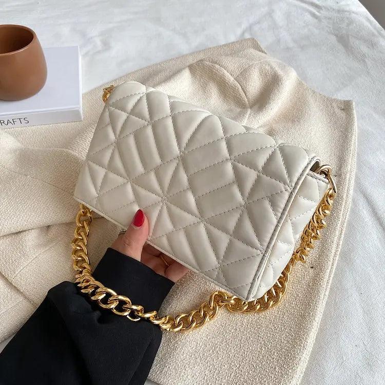 19 Colors Small Shoulder Bag Women Metal Chain PU Leather Handbag