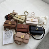 LETTSIDE Crossbody Bags for Women Leather Square Buckle Shoulder Side Bag