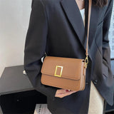 LETTSIDE Crossbody Bags for Women Leather Square Buckle Shoulder Side Bag