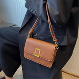 LETTSIDE Crossbody Bags for Women Leather Square Buckle Shoulder Side Bag