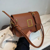 LETTSIDE Crossbody Bags for Women Leather Square Buckle Shoulder Side Bag