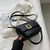 LETTSIDE Crossbody Bags for Women Leather Square Buckle Shoulder Side Bag