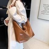 Oily Skin PU Leather Crossbody Bag High Capacity Shoulder Handbag