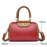 Vintage Stone Pattern Leather Shoulder Crossbody Bags for Women