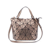 Diamond Tote Geometric Quilted Shoulder Bag Laser Plain Folding Handbag