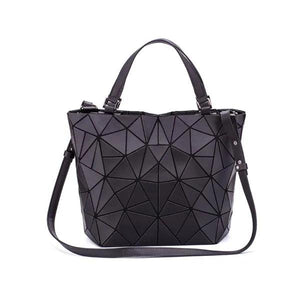 Diamond Tote Geometric Quilted Shoulder Bag Laser Plain Folding Handbag