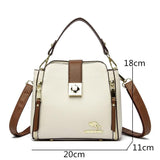 Women Leather Tote Bag Shoulder Crossbody Bucket Handbag