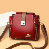 Women Leather Tote Bag Shoulder Crossbody Bucket Handbag