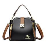 Women Leather Tote Bag Shoulder Crossbody Bucket Handbag