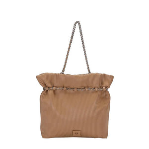 Chain Bucket Bags Pleated Tote for Women Crossbody Bag