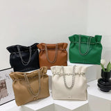 Chain Bucket Bags Pleated Tote for Women Crossbody Bag