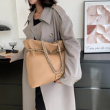 Chain Bucket Bags Pleated Tote for Women Crossbody Bag