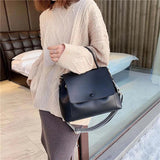 Women's PU Leather Crossbody Bag Winter Shoulder Messenger Handbag