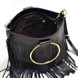 Tassel Women Handbag PU Leather Shoulder Bag Messenger Tote