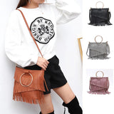 Tassel Women Handbag PU Leather Shoulder Bag Messenger Tote