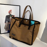 Casual Shoulder Bag Female Big Square Lady Large Capacity Canvas Bags