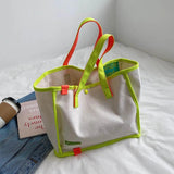 Casual Shoulder Bag Female Big Square Lady Large Capacity Canvas Bags