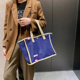 Casual Shoulder Bag Female Big Square Lady Large Capacity Canvas Bags