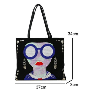 Sequined Women Shoulder Bags Large Capacity Tote Bag Girl Pattern Handbag