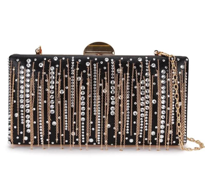 Tassel Diamond Pu Women Evening Bag Clutch Shoulder Crossbody Mini Bag
