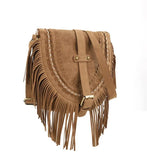 Autumn Tassel Crossbody Bag Faux Suede Saddle Bag WLHB3220