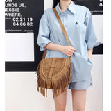 Autumn Tassel Crossbody Bag Faux Suede Saddle Bag WLHB3220