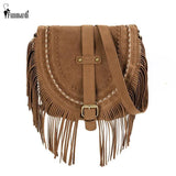 Autumn Tassel Crossbody Bag Faux Suede Saddle Bag WLHB3220