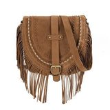 Autumn Tassel Crossbody Bag Faux Suede Saddle Bag WLHB3220