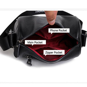 Vintage Leather Handbag Soft Lady Tote Messenger Bag