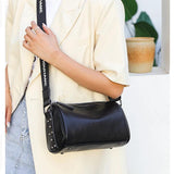 Vintage Leather Handbag Soft Lady Tote Messenger Bag