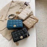 Retro Pu Leather Shoulder Crossbody Bag Tote Chain Handbag