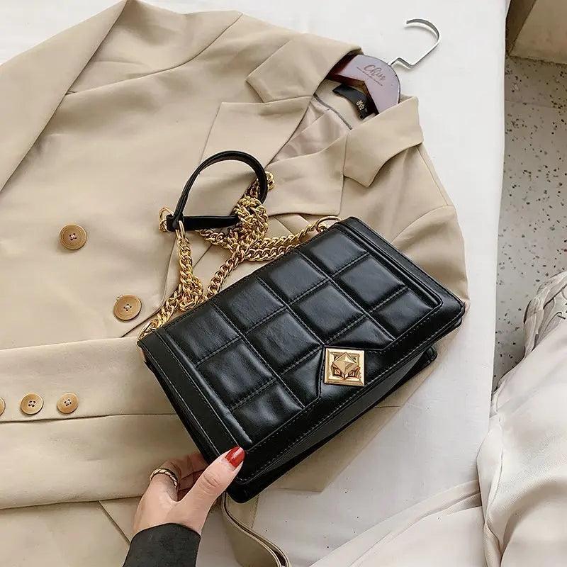 Retro Pu Leather Shoulder Crossbody Bag Tote Chain Handbag