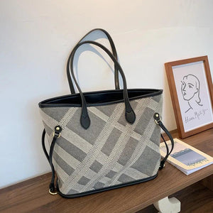 Lady Canvas Tote Bag Bucket Women Big Shopper Handbags Shoulder Bags