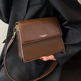 Winter Women Handbags Vintage PU Leather Double Layer Shoulder Crossbody Bags