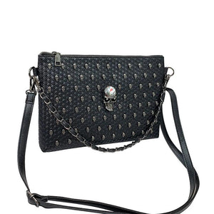 Punk Style Rivet Clutch Bag Skull Purses Large Capacity Satchel