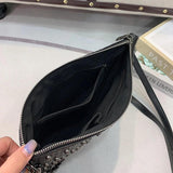 Punk Style Rivet Clutch Bag Skull Purses Large Capacity Satchel