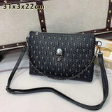 Punk Style Rivet Clutch Bag Skull Purses Large Capacity Satchel