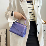 Women's Bright Patent Leather Chain Shoulder Crossbody Bag